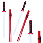 Wooden Katana Sword Play Training Prop Red 70cm