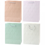 Elegant Gift Bag Embossed Hearts 23 x 18 x 10.5 cm