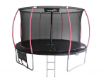 Batuts ar dro&scaron;ības tīklu un kāpnēm 427 cm (14ft) LEAN Sport Max Black-Pink
