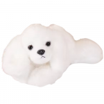 Plush Maltese Dog With Weighted Paws White 30cm