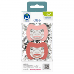 2-pack. Smart pacifiers Glee 6m+ rose-brick