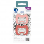 2-pack. Smart pacifiers Glee 16m+ rose-brick