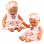 Sleeping Baby Doll Pink Lace Dress with Star Headband