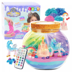 Creative DIY Terrarium Kit with White Unicorn LED Lamp and Remote Control