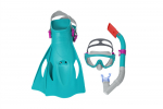 Diving Set Mask, Snorkel, Fins Blue Bestway 25020