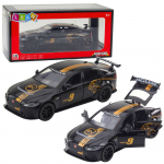 Sports Car Metal Pull-Back Drive Lights Sounds Black 1:32