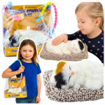 Sleeping White Cat on a Pillow Figurine with Fur Bag Sounds