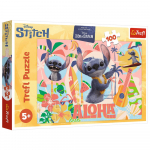 Puzzle 100 - Stitch and friends in action - Disney Trefl 16495