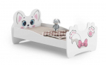 Lastevoodi Pink Cat 140x70 koos madratsiga