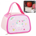 Thermoisolierende Fr&uuml;hst&uuml;cks-Lunchtasche, rosa Einhorn, 23 cm