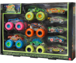 Pimedas helendav metallist automudel Mattel Hot Wheels Monster Trucks HCB57 10 tk