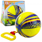 Foam Ball on a String with a Pull Handle Yellow 14cm