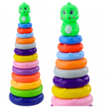 Pyramid Tower Dinosaur Colorful 13 Wheels 45 x 15.5 x 15.5 cm
