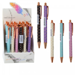 Metal Ballpoint Pen Automatic Scale Effect Blue Ink 1.0mm