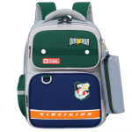 School Backpack Patches Dinosaur With Pencil Case Gray 16L