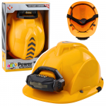 Children's Construction Helmet with Headlamp Chin Strap Yellow