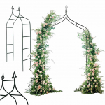 LUARO dārza pergola metāla arka ar grotiem rozēm, ziediem, vīteņaugiem 265 cm
