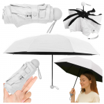 Folding Pocket Umbrella with UV Protection UPF 50+ Case Gray 90 cm