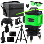 4D Laser Level Plane 16 Lines Bag 2 Batteries Green