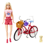 Nukk jalgrattaga Mattel Barbie Pink Passport