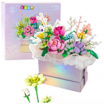 Construction Blocks Composition In Box Flower Box Purple LED 706pcs.