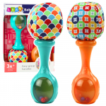Set of Rattles with Soft Ball Patterns Orange Green 2 pcs