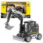 Wheel Excavator With Bulldozer Metal Huina Black 1:50