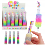 School Office Pen With Fur Unicorn Multicolor