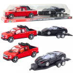 Set of Off-Road Car Red Tow Truck Black Sports Car 59cm