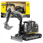 Wheel Excavator With Bulldozer Metal Huina Black 1:50