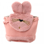 Children's Backpack Plush Ears Adjustable Strap Pink