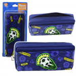 Pencil Case School Organizer with Football Navy Blue