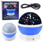 Rotating 360&deg; LED Star Projector Night Light Blue