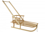 Sled With Backrest, Wooden Pusher, Wooden Handle