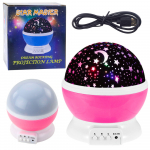 360&deg; Rotating Star Projector LED Night Light Pink