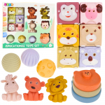 Set of Soft Sensory Educational ECO Blocks Rubber Animals 18 pcs.