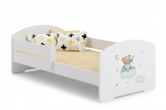 Lastete voodi LUK 140x70 koos piirdega ja madratsiga Blue teddy bear