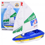Sailboat Water Boat Battery Operated Turbine Drive Blue