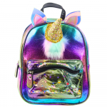 Children's Backpack with Unicorn Horn Moving Confetti Rainbow 25cm 4.5L