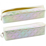 Pencil Case School Organizer Embossed Pattern Pearl White 21x6cm