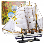 Collectible Decorative Model Sailing Ship Frigate White 49x43cm