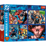 Puzzle - 4x250 - Superman's Courage - Warner Superman Trefl 13340