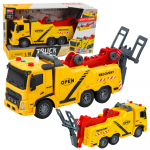 Car Tow Truck Roadside Assistance Hook Platform Lights Sounds 1:16