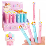 Eraser Pen Extendable With Cat Figure Blue Pink