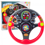 Interactive Steering Wheel For Kids Lights Sounds Vibrations Red