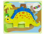 Wooden Puzzle Dinosaur Stegosaurus Yellow