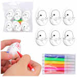 Easter Styrofoam Eggs For Painting Markers Chicken In Egg 6pcs