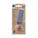 Pacifier with cord and wooden clip Eco blue