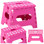 Folding Stool Footrest Step Anti-slip Pink 24 x 19 cm