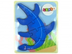 Wooden Puzzle Dinosaur Pterodactyl Pink Pliosaurs Blue
